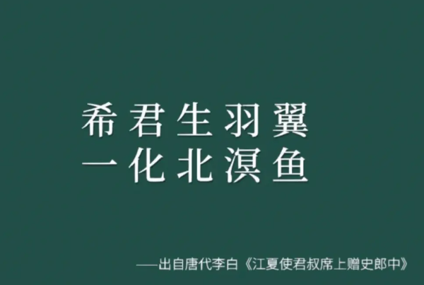 希君生羽翼一化北溟鱼是什么意思?祝人前程似锦(出自李白的诗)(希君生羽翼一化北溟鱼表达了什么)