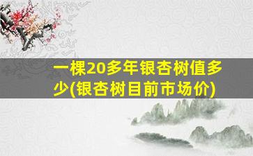 一棵20多年银杏树值多少(银杏树目前市场价)