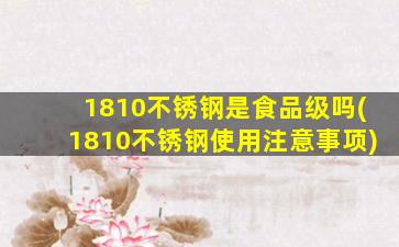 1810不锈钢是食品级吗(1810不锈钢使用注意事项)