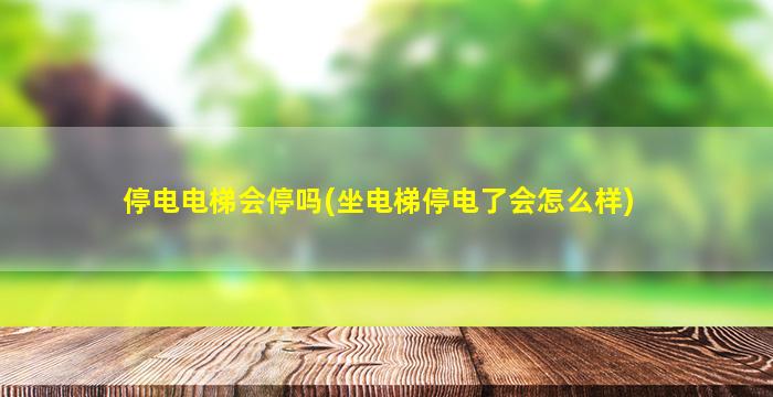 停电电梯会停吗(坐电梯停电了会怎么样)